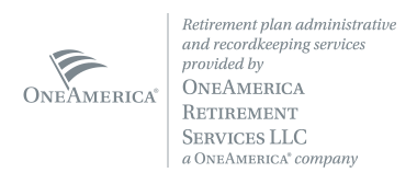 OneAmerica – Retirement plan administrative and recordkeeping services provided by ONEAMERICA RETIREMENT SERVICES LLC - a OneAmerica company